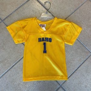Kids 2T Rams #1 Gold & Blue Mesh Football Uniform Sports Jersey NWT